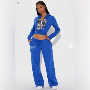 Ed Hardy Flying Skull Pant Set -Royal Blue